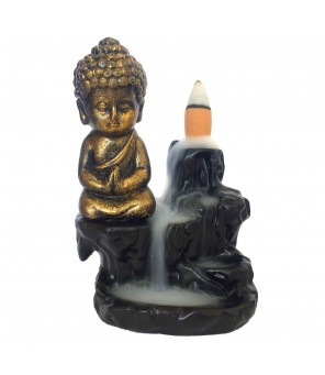 INCENSÁRIO CASCATA BUDA DOURADO PRETO 